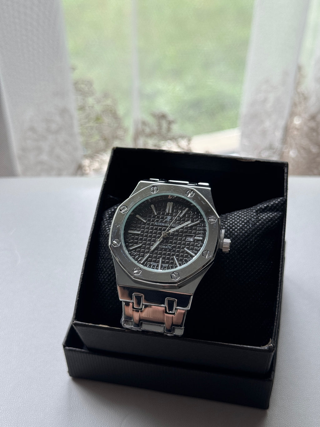 Royal Oak Inspired Watch – Silver/Black