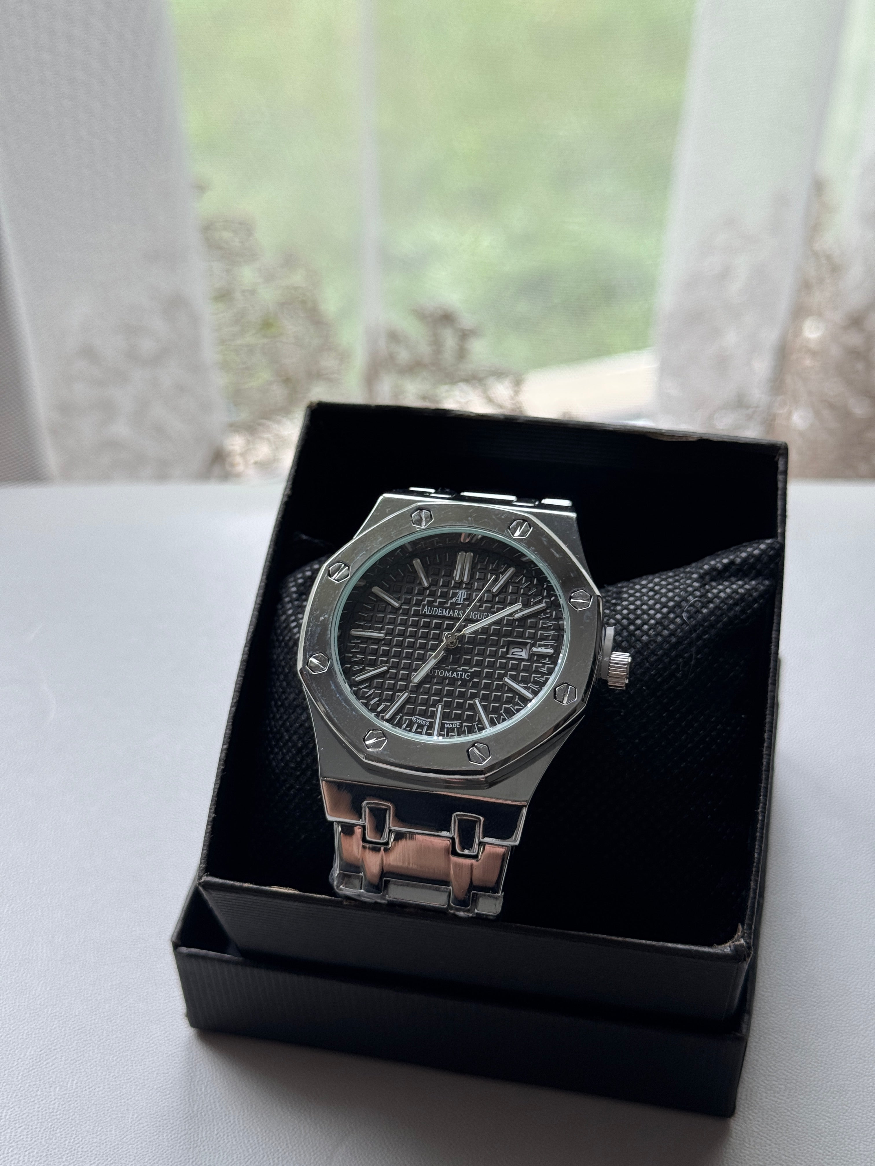 Royal Oak Inspired Watch – Silver/Black