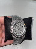 Royal Oak Inspired Moissanite Watch – Silver/Black