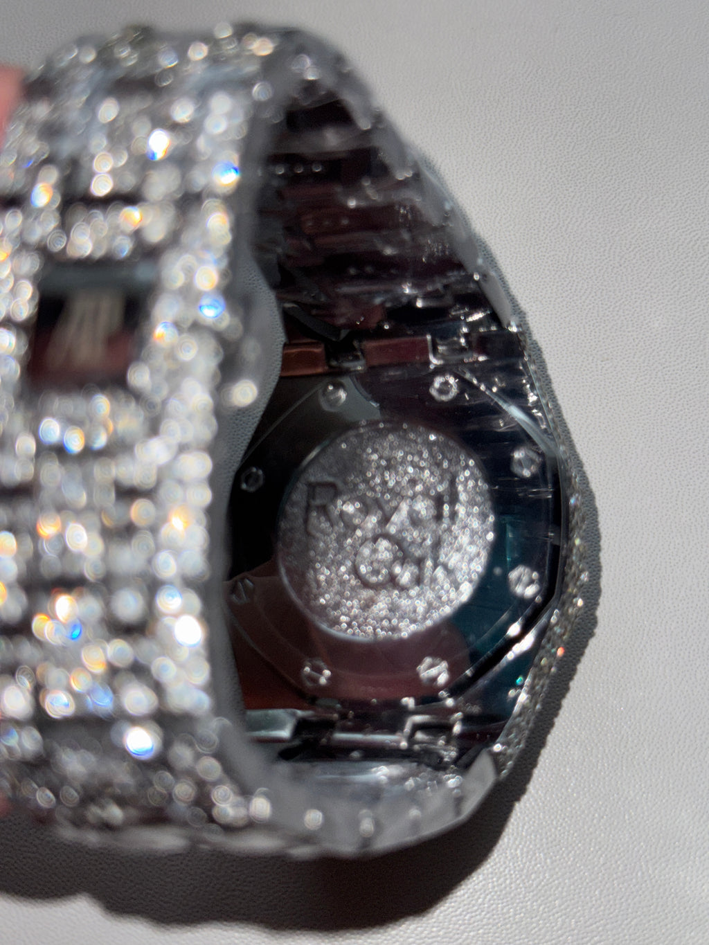 Royal Oak Inspired Moissanite Watch – Silver/Black