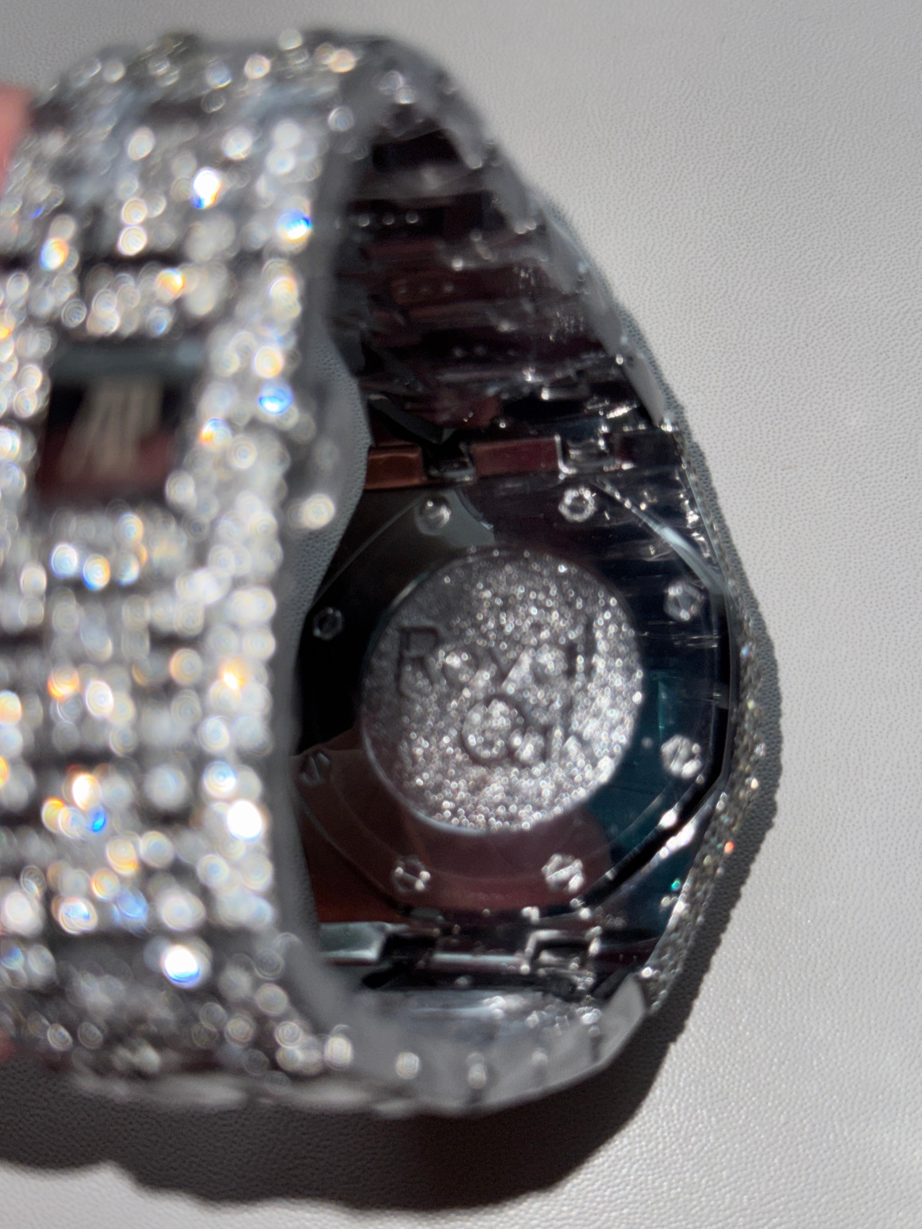 Royal Oak Inspired Moissanite Watch – Silver/Black