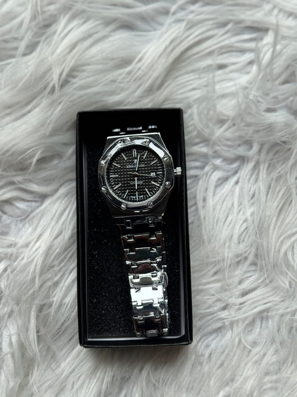 Royal Oak Inspired Watch – Silver/Black