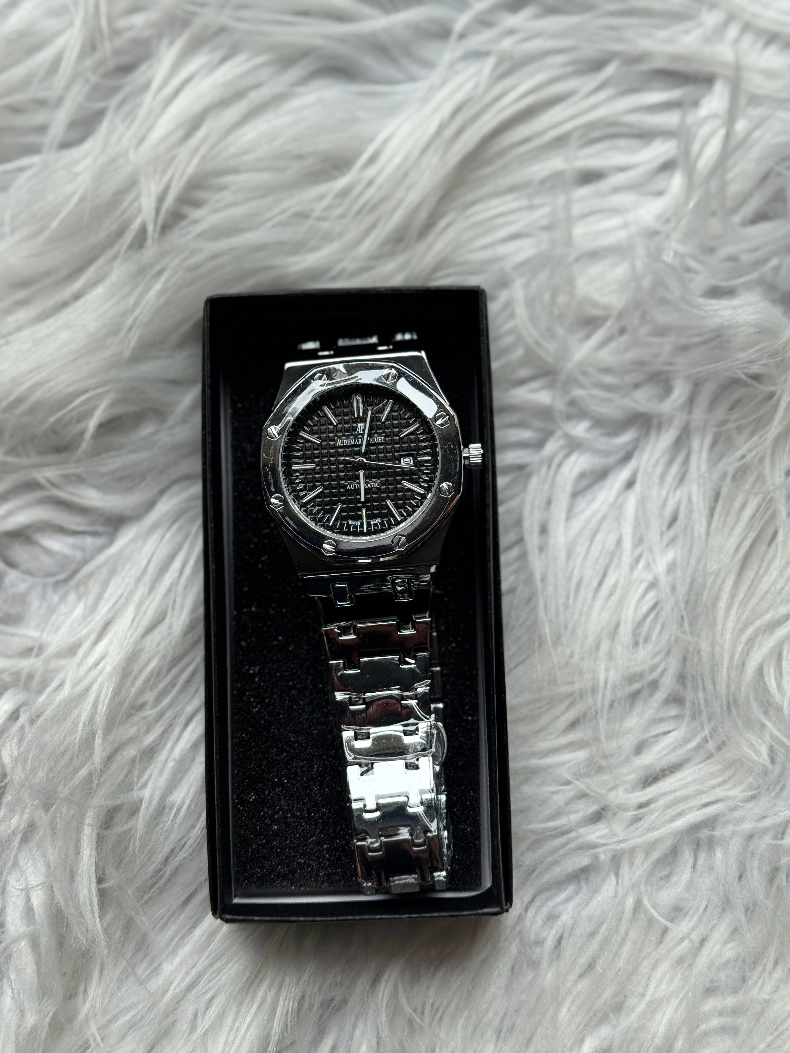 Royal Oak Inspired Watch – Silver/Black
