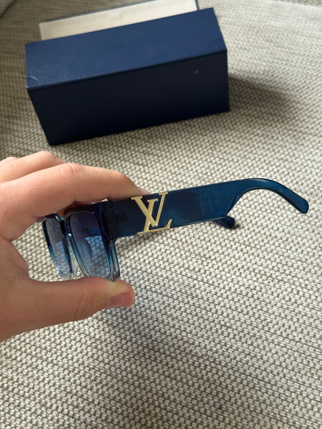 Louis Vuitton Sunglasses – Transparent Light Blue/Gold