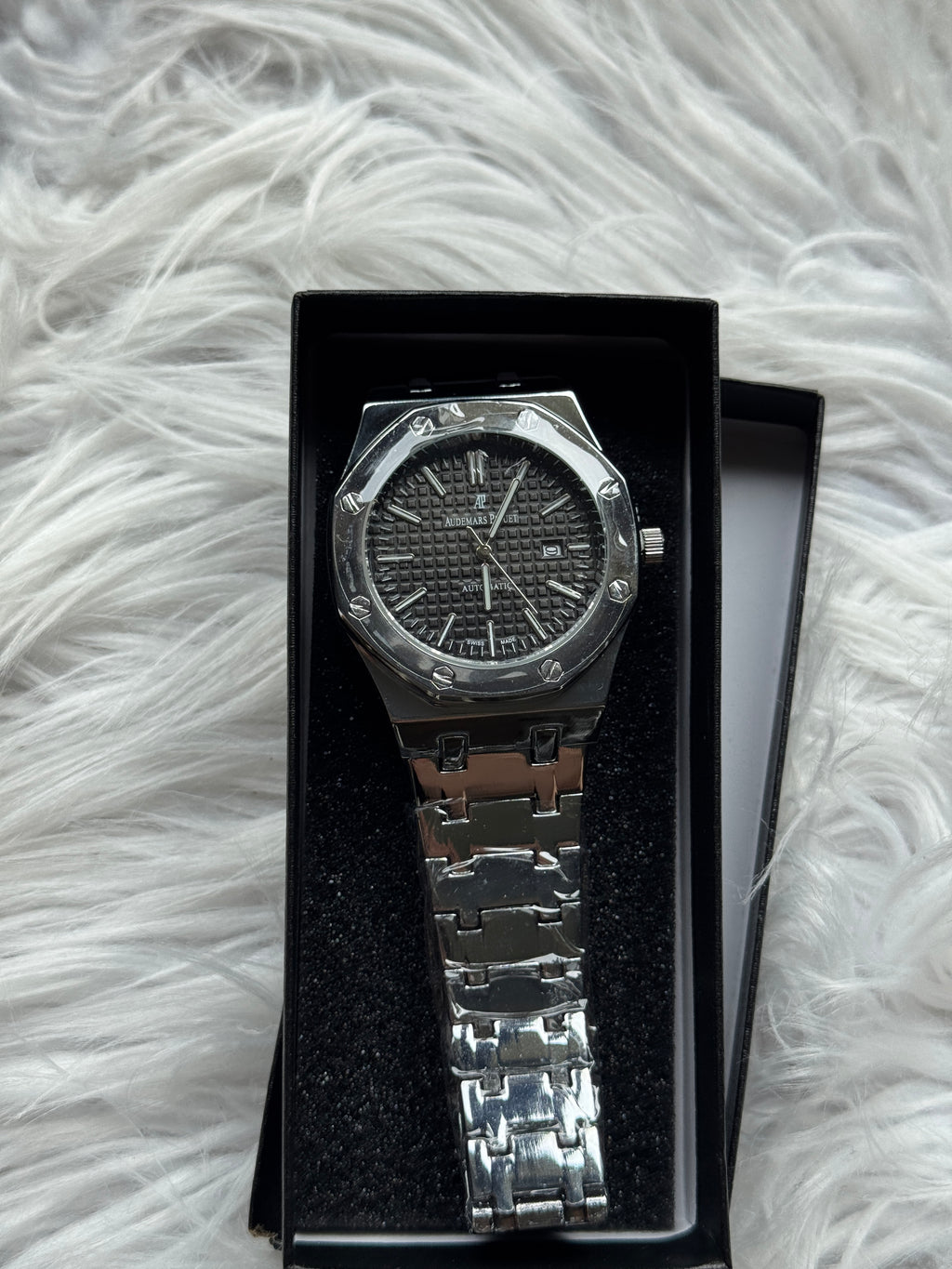 Royal Oak Inspired Watch – Silver/Black