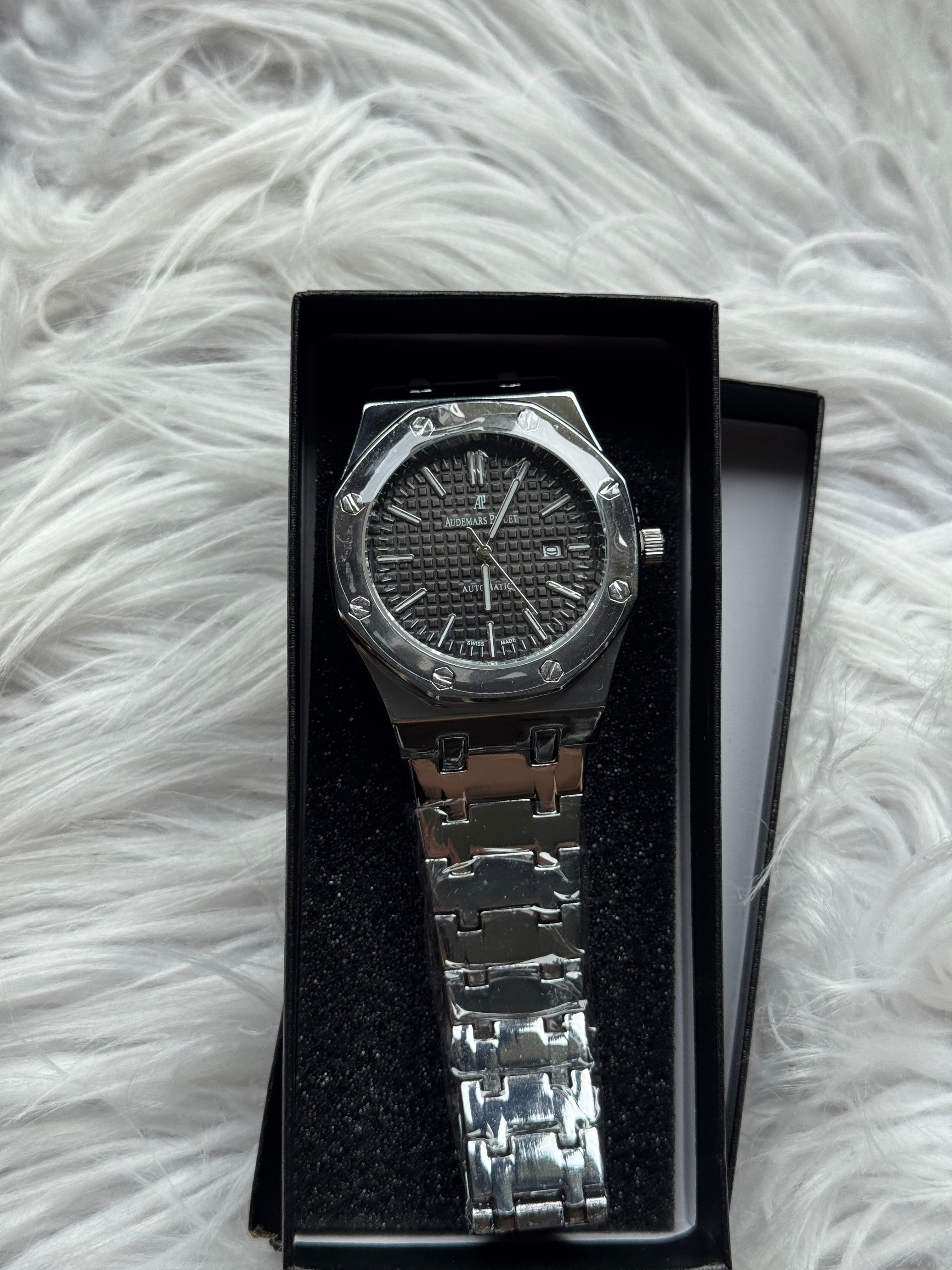 Royal Oak Inspired Watch – Silver/Black