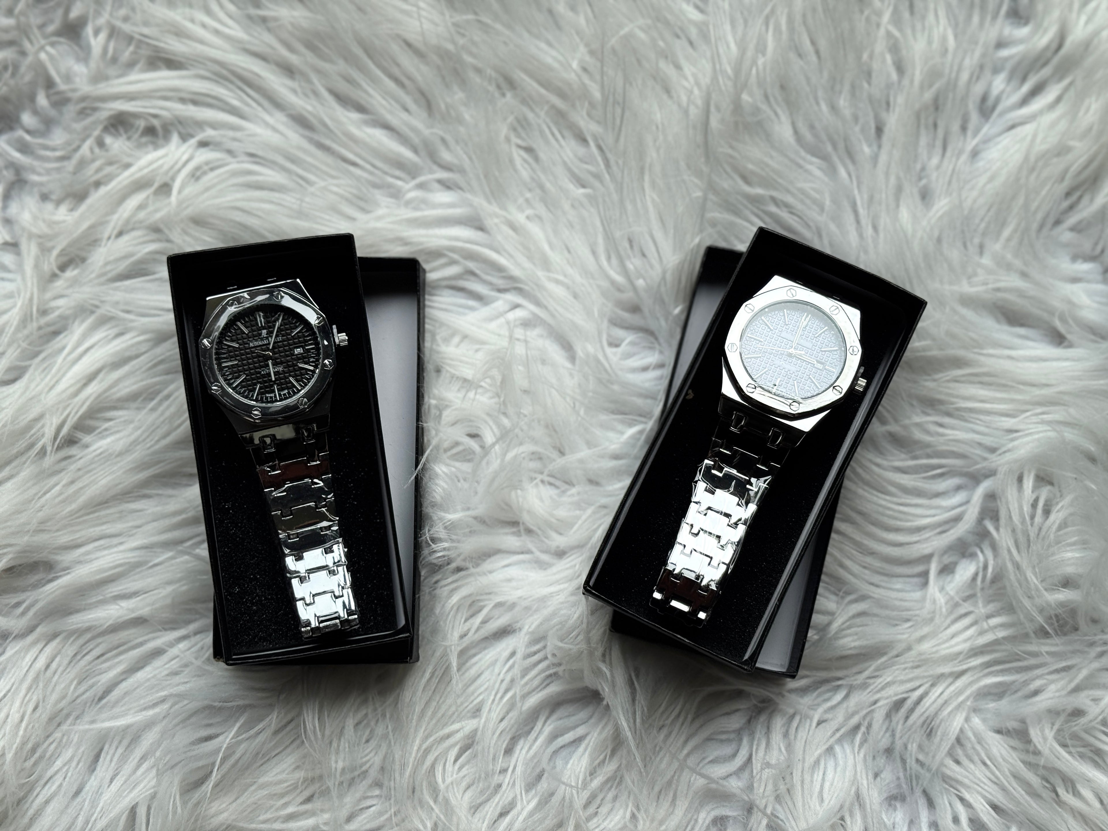Royal Oak Inspired Watch – Silver/Black